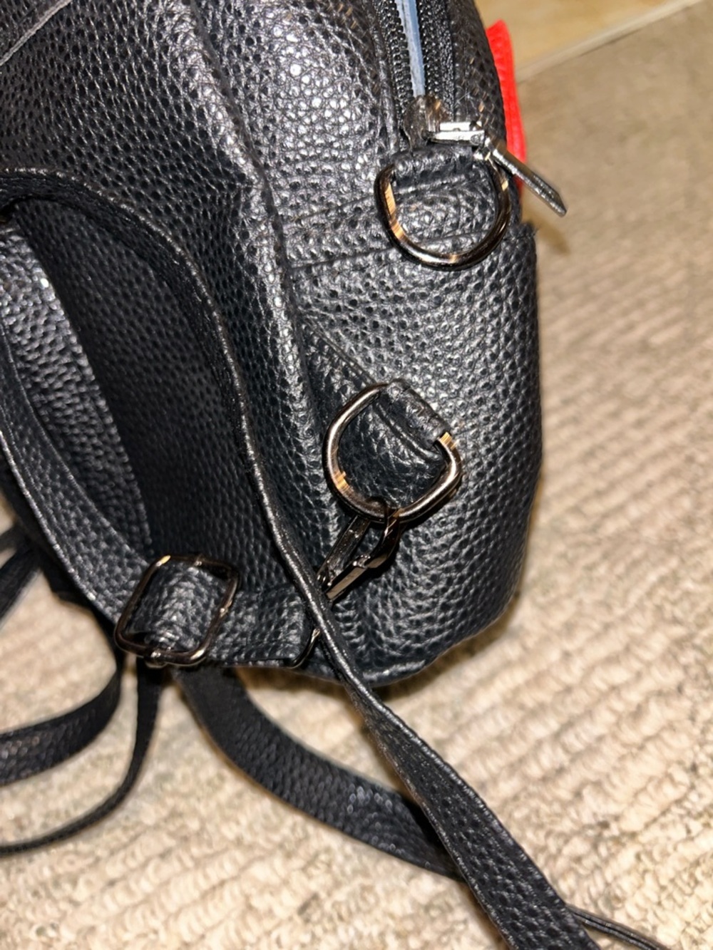 Kids Mini Backpack with Red Bow Accent - Black - Picture 9 of 11